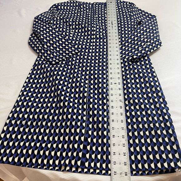 NWT J CREW Dress Women's 8 Jet Set Geo Shift Dress Retro Print Midi Purple Black - Picture 8 of 8